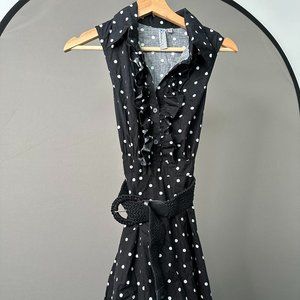 sleeveless dress | black polka-dot | [us] size medium